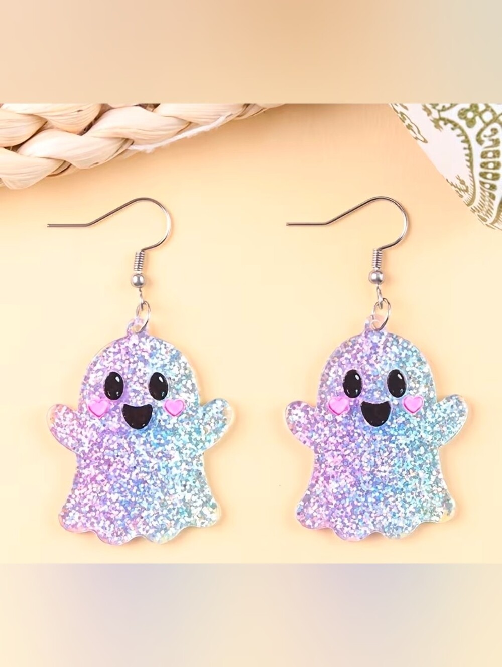 $8 Each Or Bundle 5/$20 Kids Glitter Ghost Dangle Earrings